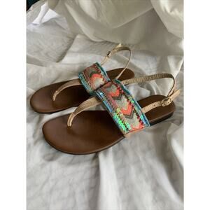 Maurice’s Beaded Sandals Womens 9 Thong Boho Raleigh